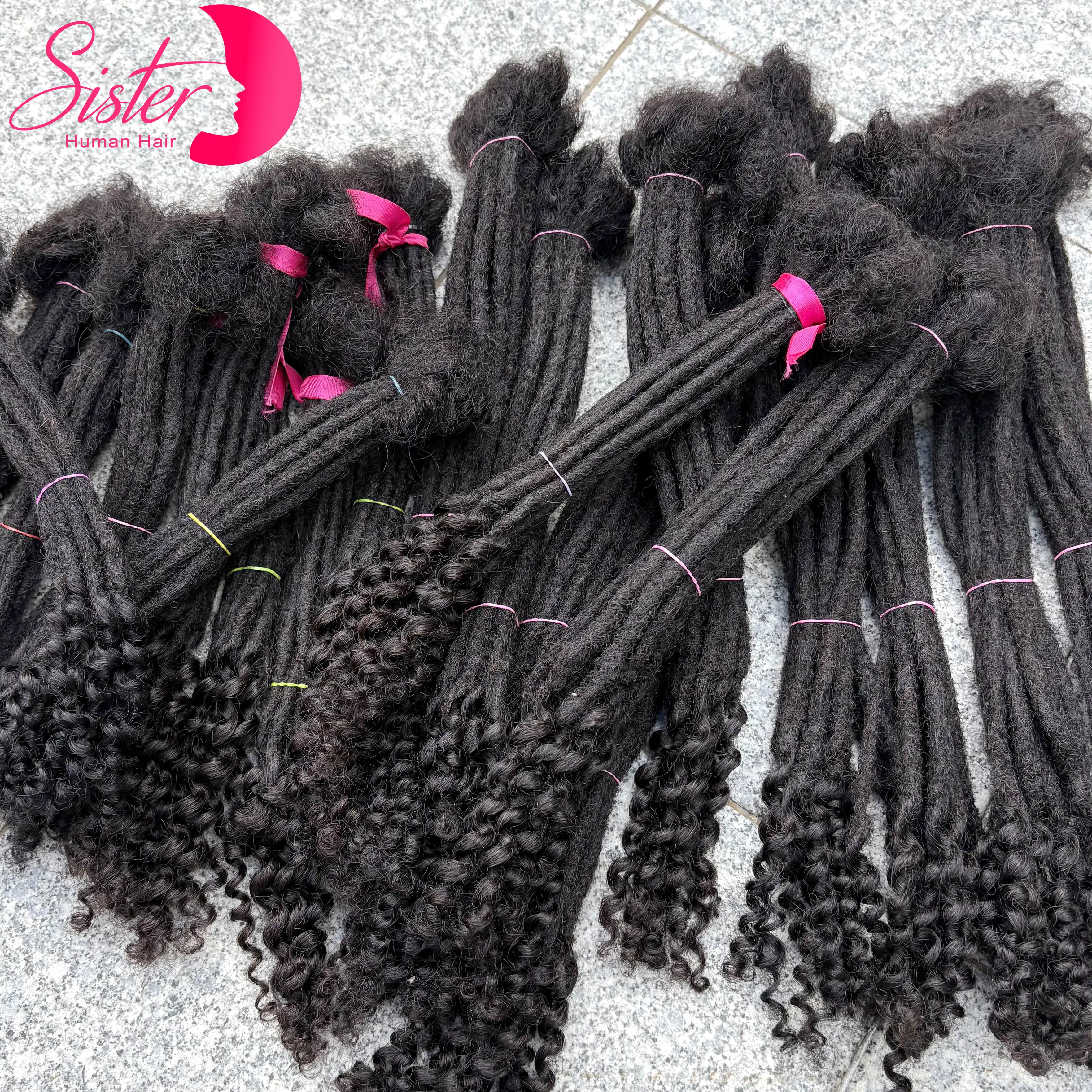 50 fios 8-14 polegada natural loc extensão de cabelo humano com extremidades encaracoladas 100% cabelo humano loc dreadlock extensão para homens mulheres crianças