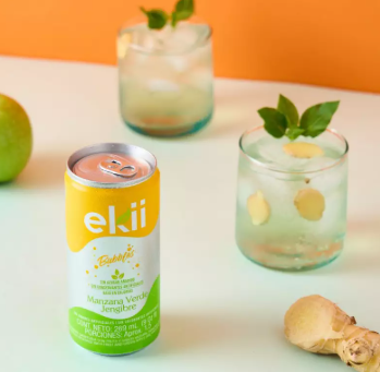 Ekii Lightly Carbonated Green Apple Drink 10.5 oz (12Pack)