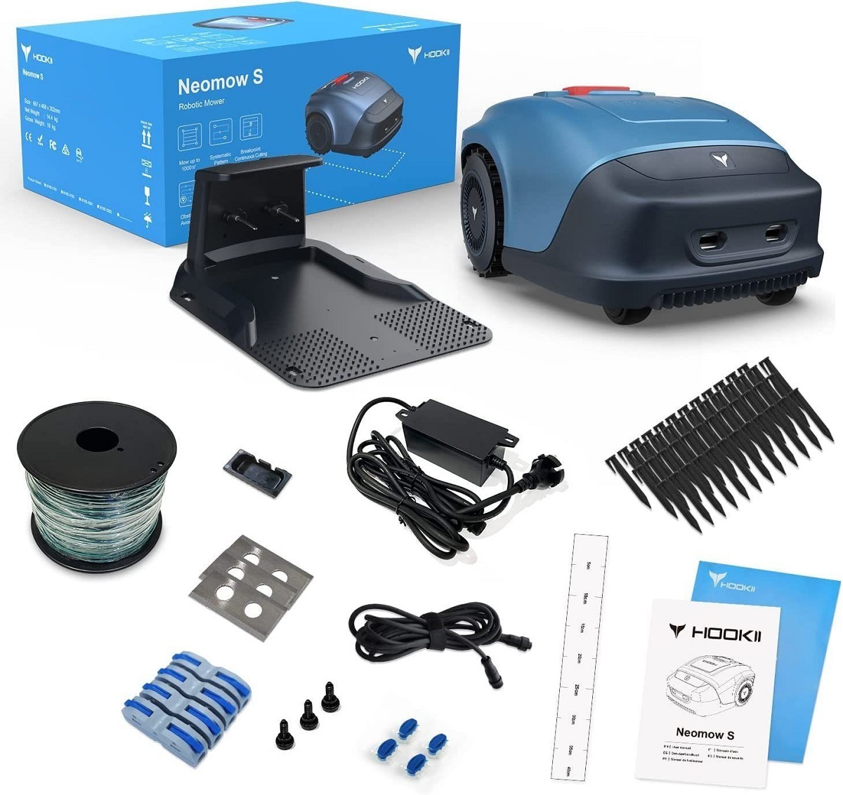 Robot tosaerba intelligente HOOKII, tosaerba per giardino, utensile da taglio da giardino, taglio automatico, fino a 1000 m²