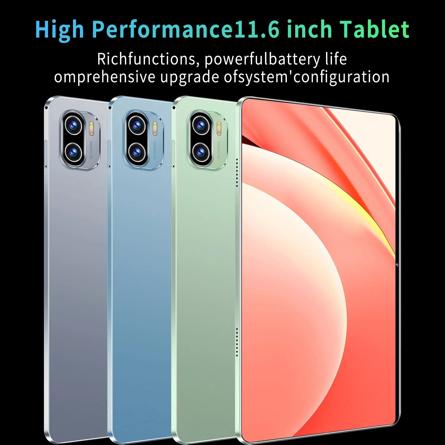 2024 5G nueva tableta de 11,6 pulgadas Android 16GB RAM 1TB ROM 12000mAh Android 13,0 10 núcleos MTK6797 tabletas de red Wifi PC