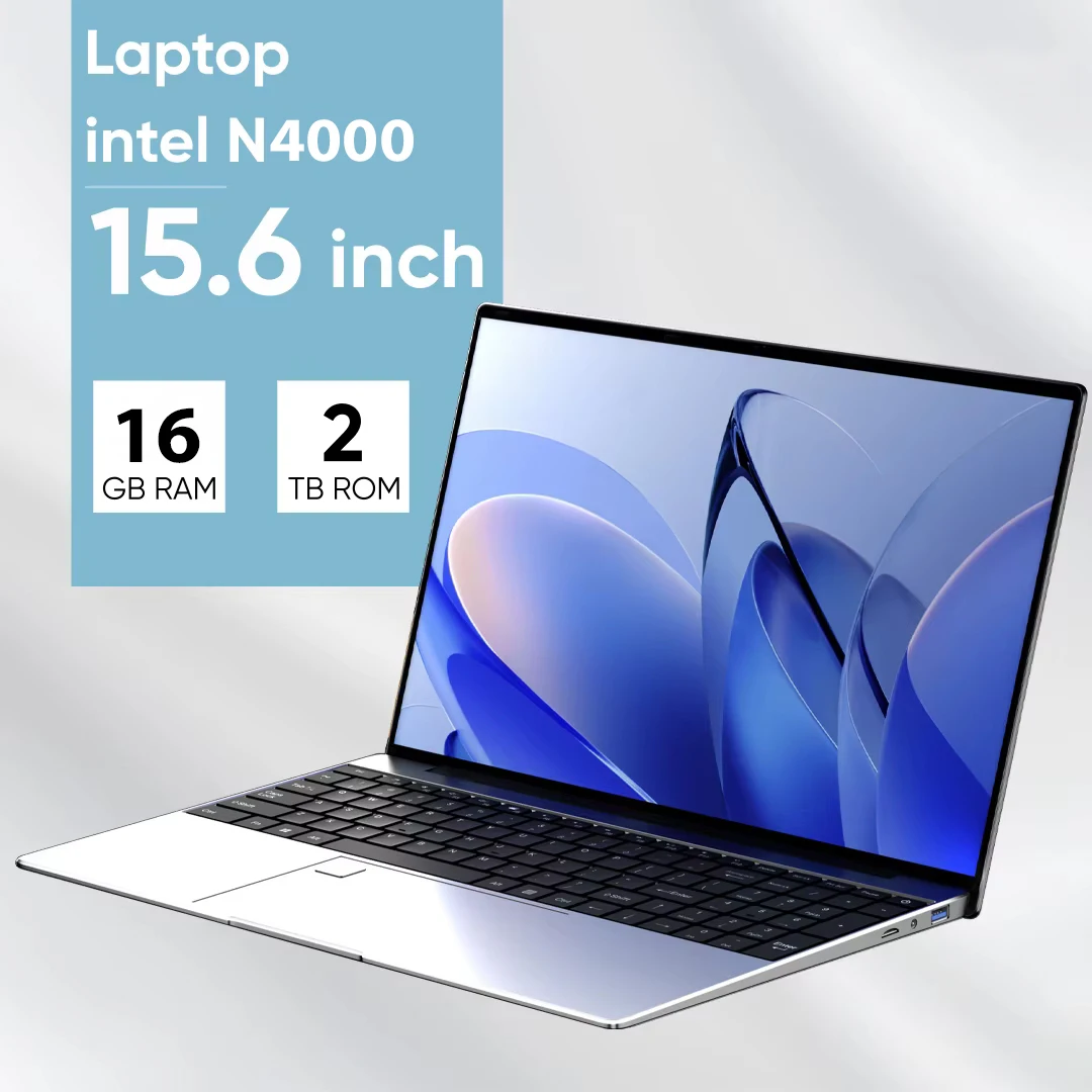 2025 Nieuwe 15.6 "Windows 11 Laptop Computer Intel Celeron N4000 Computer 16 GB DDR4 1/2 TB SSD Vingerafdruk Ontgrendelen Notebook Laptops