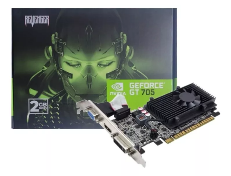 Placa de Vídeo Nvidia Revenger GT 705 1GB DDR3 HDMI PCI Express Desempenho Gráfico Baixo Consumo Computador Desktop