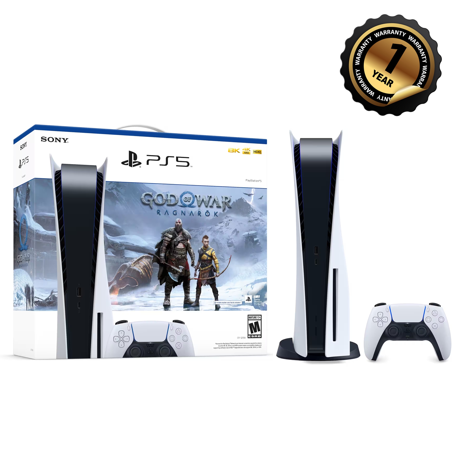 PlayStation 5 Console – God of War Ragnarök Bundle Disc White