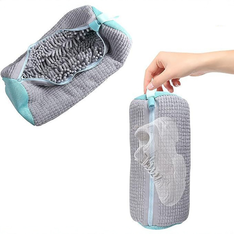 Bolsa para zapatos de lavado, Protector de zapatos de algodón para lavandería, fibras esponjosas, organizador de ropa y zapatos antideformación amigable con poliéster