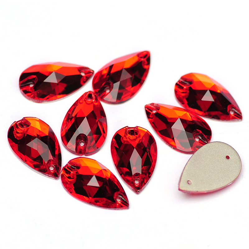 Yanruo 3230 Giọt Nước May Trên Đá Flatback Kính Pha Lê Strass May Đá Cho Quần Áo Trang Trí