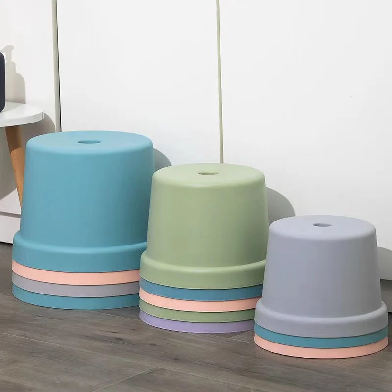 2025Plastic small stool household stacking thickened low stool sofa stool