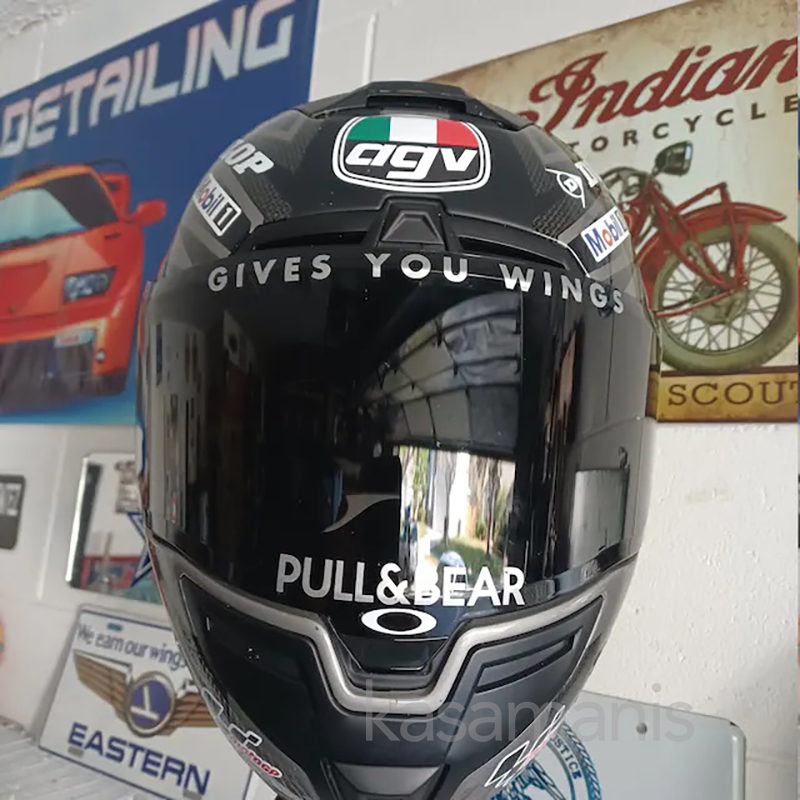 Крутой мотоциклетный шлем, козырек, декор daje вам крылья, PULL BEAR, виниловые наклейки, наклейка