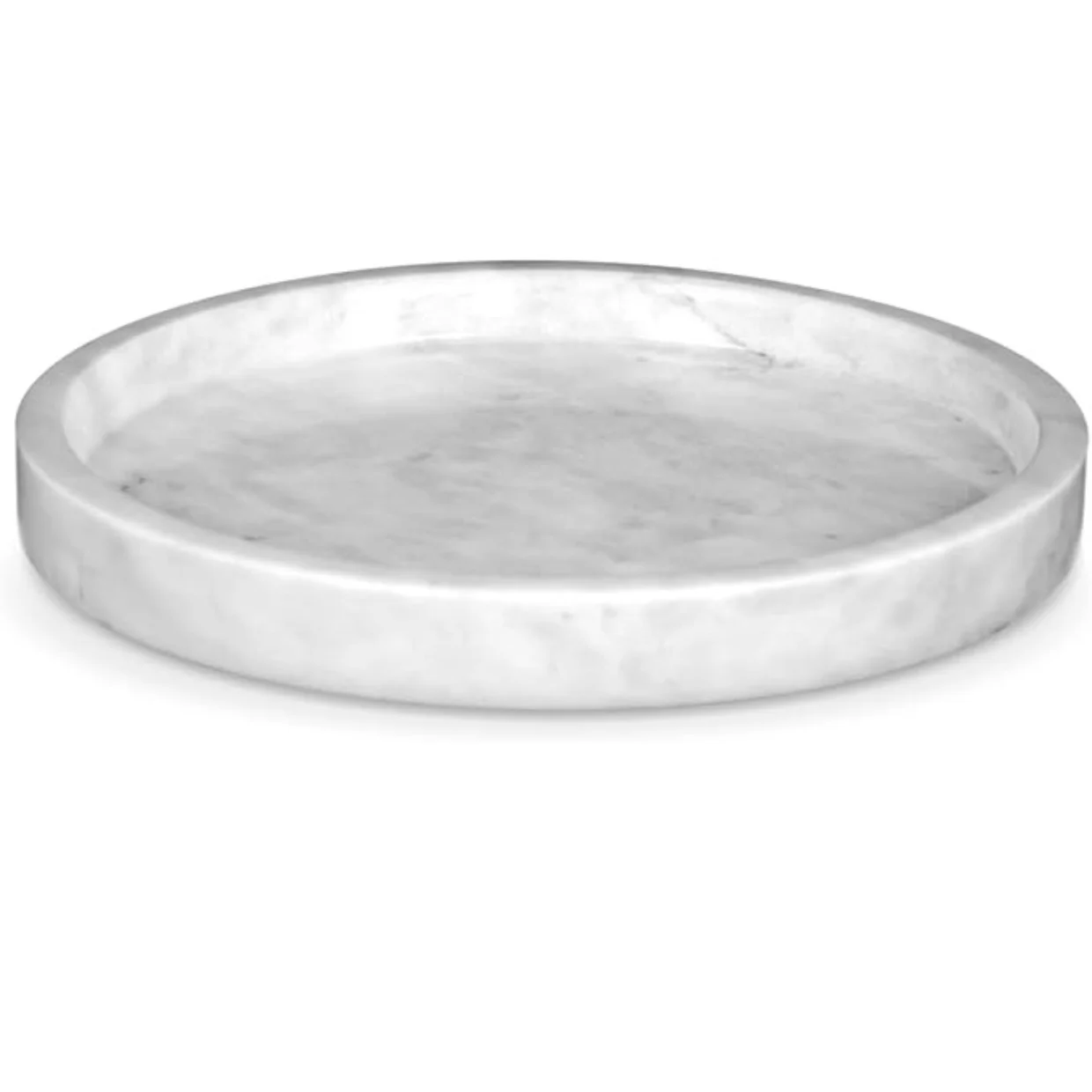 Piatto Rotondo in Marmo Bianco Ø 25 cm H 3 cm | Elegante Vassoio Decorativo per Casa, Bagno e Cucina | Portaoggetti, Base per Candele, Gioielli e Profumi – ROTONDI - by Kalu Creations