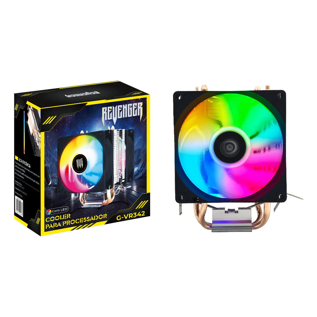 Air Cooler Processador Duplo PC CPU RGB Intel AMD Universal Sistema de Refrigeração G-VR342 Eficiência e Desempenho Ideal Gaming