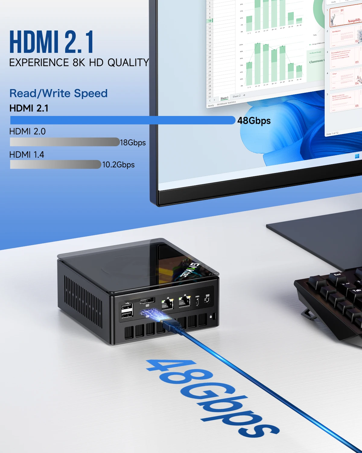 GMKtec K8 Plus Ryzen 7 8845HS MINI PC Windows 11 Pro WIFI6 BT5.2 Oculink Desktop Mini PC Gamer Computer DDR5 5600Mhz PCIe4.0 SSD