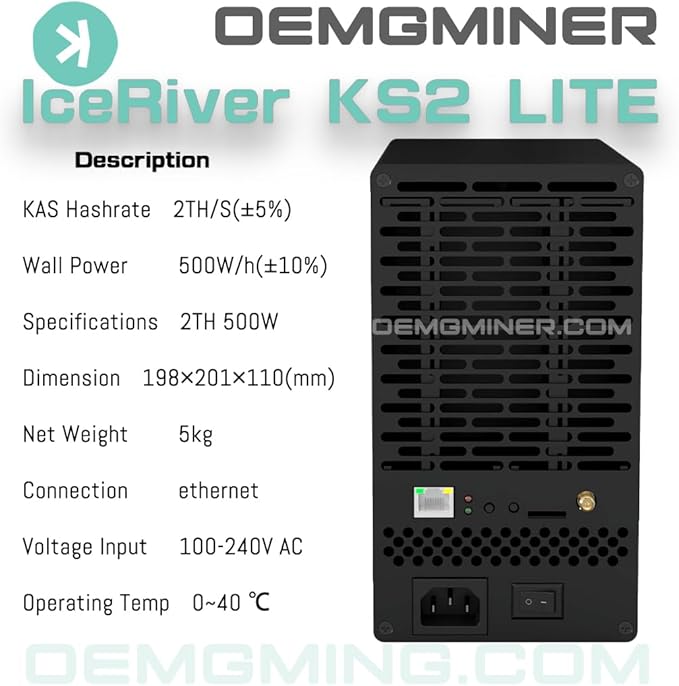 buy 10 get 6 free  ICERIVER KAS KS2 LITE 2TH/S 500w KAS Asic Miner