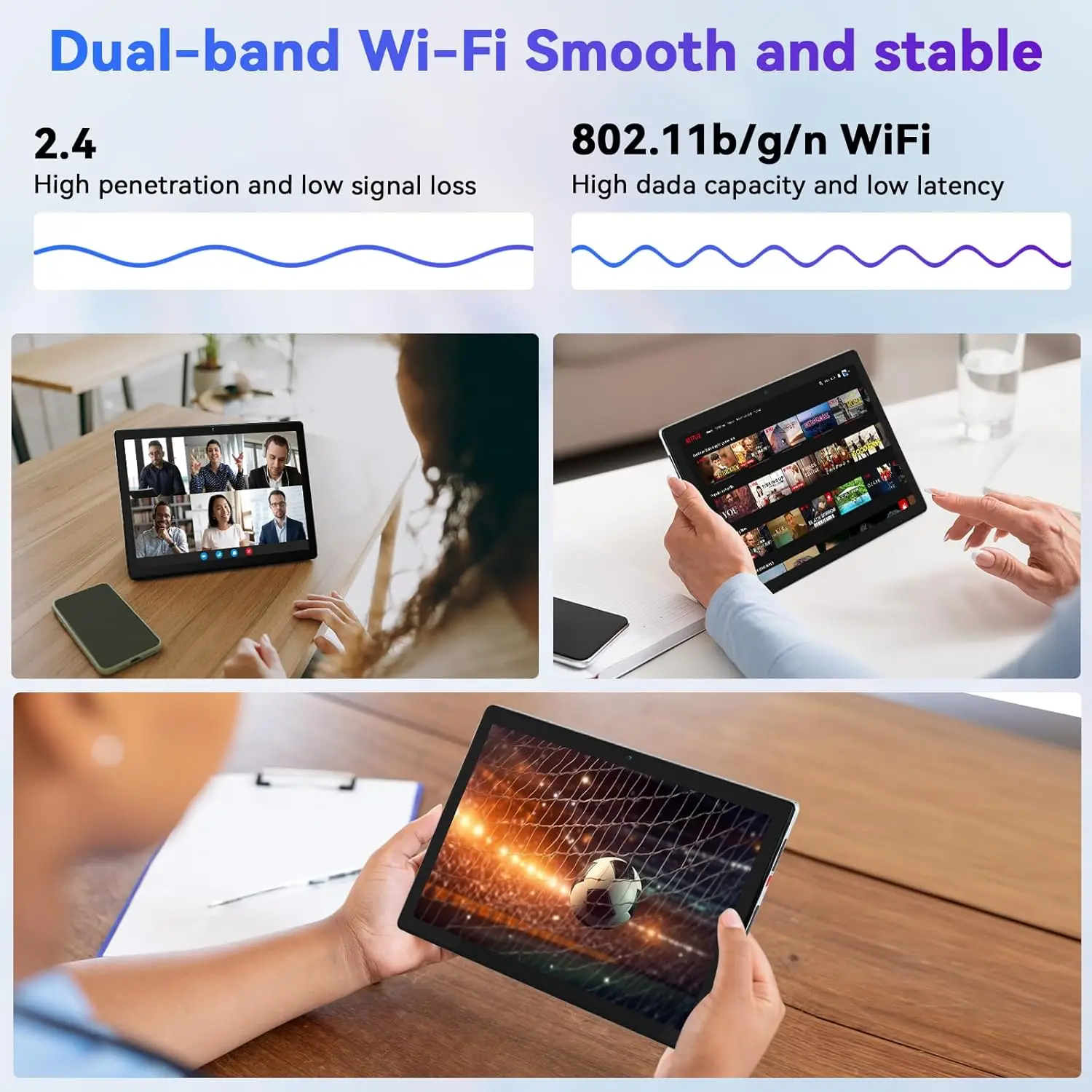 AEEZO MB1001 10 Inch Android Tablet Quad-Core 6GB RAM 64GB ROM 5MP+8MP Dual Camera HD IPS Display WiFi Bluetooth PC Pad Tablets