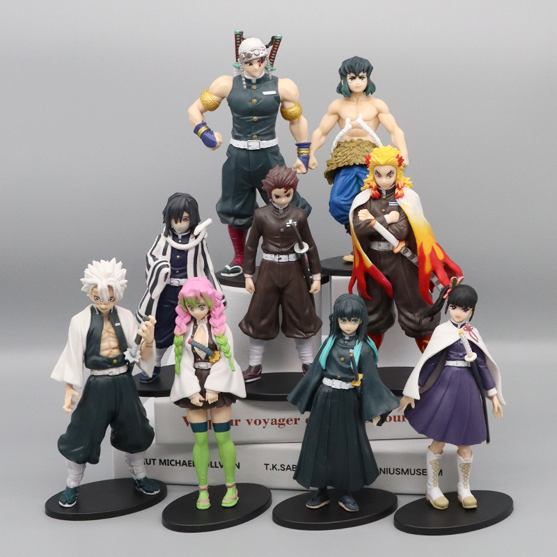 Anime Demone Slayer Kimetsu no Yaiba figura Kamado Tanjirou Action Figure Agatsuma Zenitsu Nezuko Guerriero PVC Modello Giocattoli
