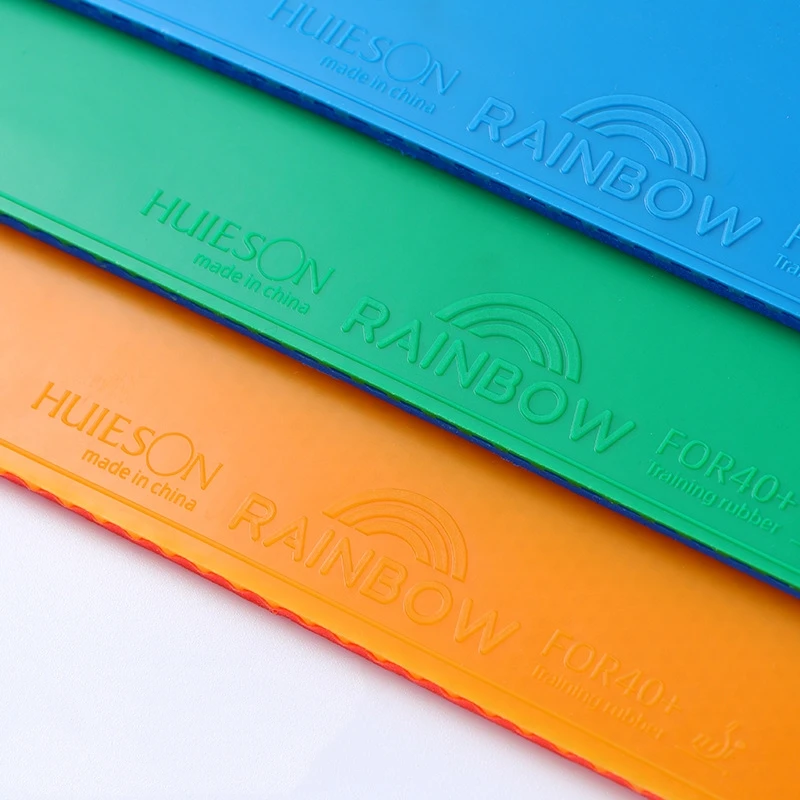 Huieson feuille de caoutchouc de Tennis de Table arc-en-ciel coloré vert jaune bleu caoutchouc de Ping-Pong de couleur avec éponge haute densité de 2.0mm