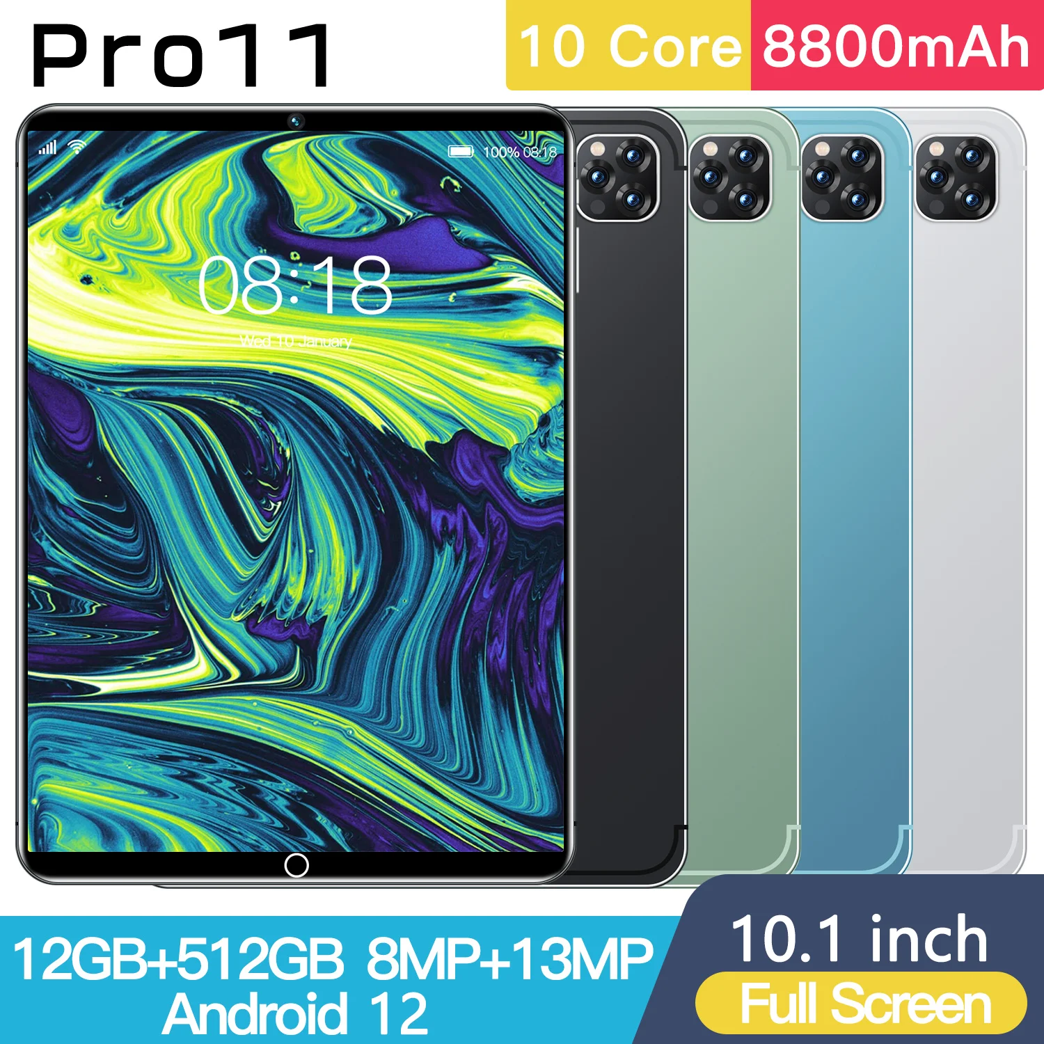 2024 Nowy Xioami Pad 11 Pro Tablettle PC 10,1 cala 16 GB 1 TB 8800 mAh Android 12 Mi Tab Dual SIM WiFi Tablety Tab PC dla dzieci
