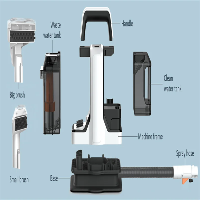 750W High Power Spot Cleaner 15KPa Handheld Carpet Cleaner for Sofa Curtain Spray Suction Integrated Machine Clean Machine 220V