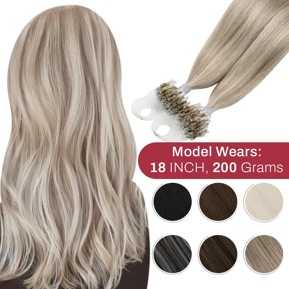 Moresoo micro link extensões de cabelo humano micro laço cabelo fusão a frio 50g invisível brasileiro pré-ligado remy micro anel cabelo Micro Link Extensões de Cabelo Humano Micro Loop Hair Cold Fusion 50G Invisible Br