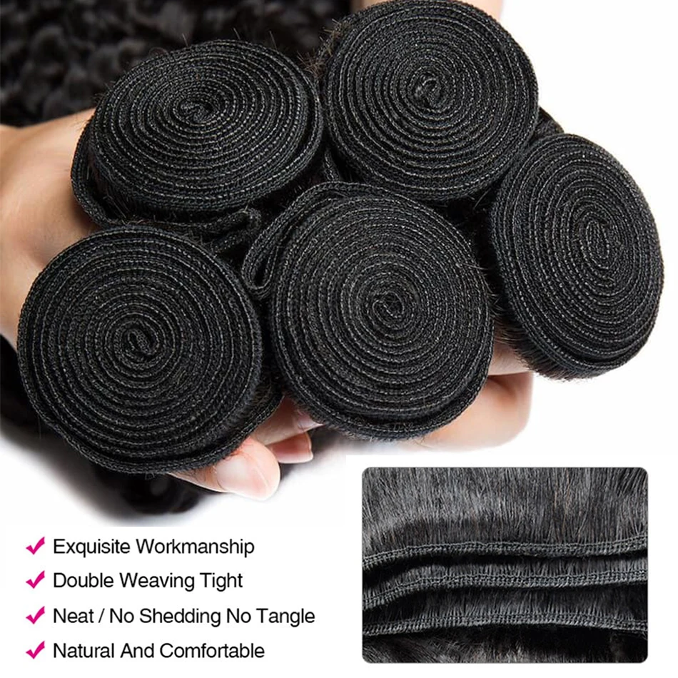 เปรู Deep Wave เส้นผมมนุษย์ Water Wave หลวม Deep Wave Curly Bundles เส้นผมมนุษย์1 3 4 PCS 30นิ้วยาวที่ยืดผม