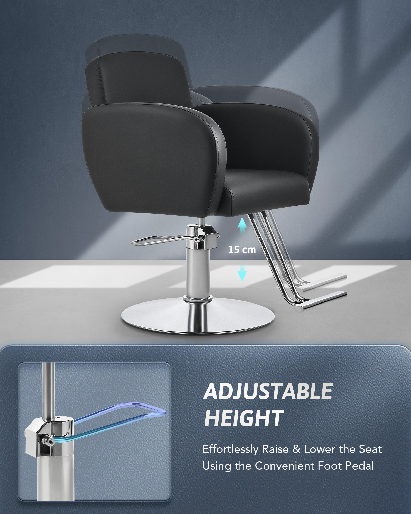 CO-Z Classic Adjustable Styling Salon Barber Chair 360 Swivel Hairdressing Chair