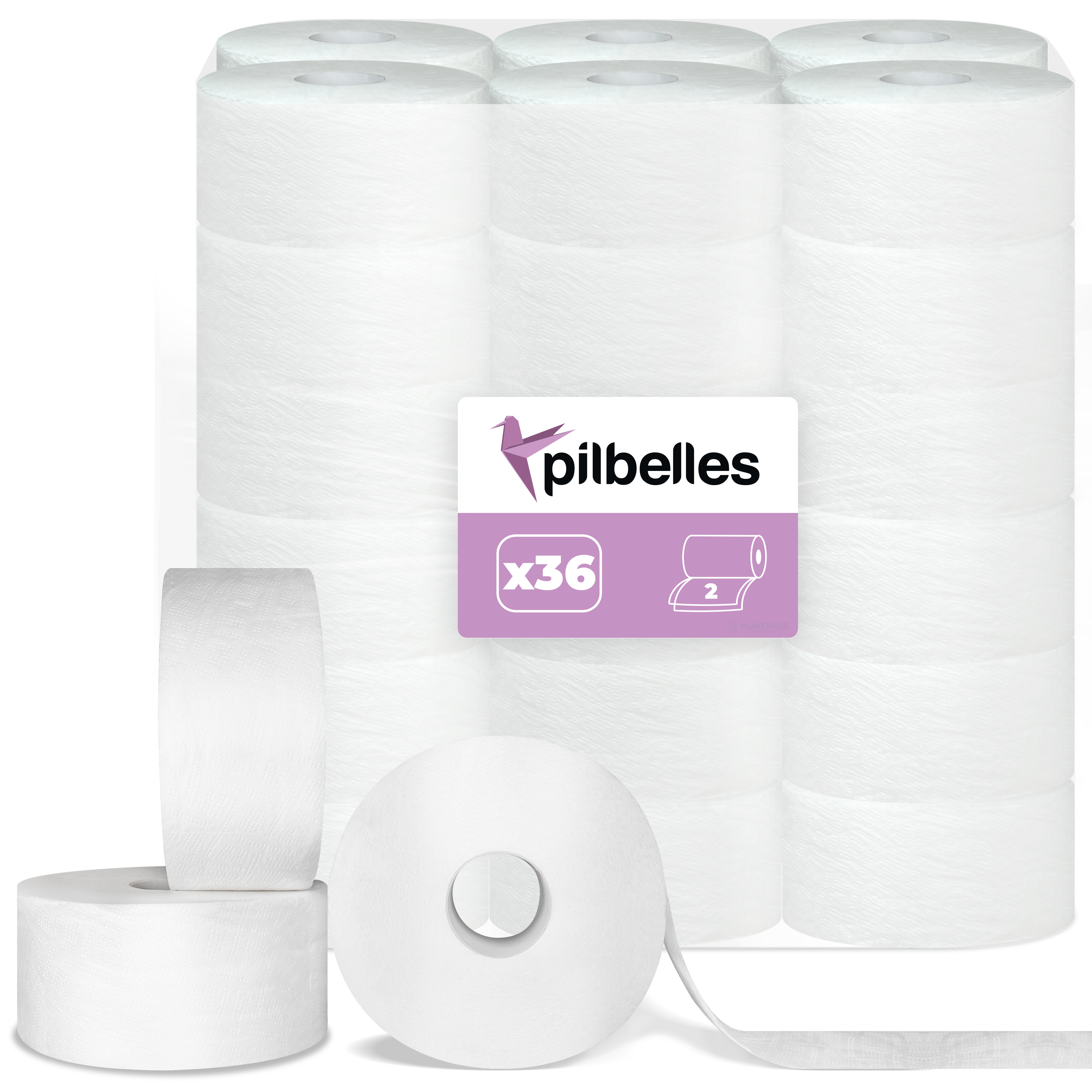 Rotoli di carta igienica JUMBO INDUSTRIALE |   100 metri/rotolo, carta igienica professionale realizzata in cellulosa 100% vergine