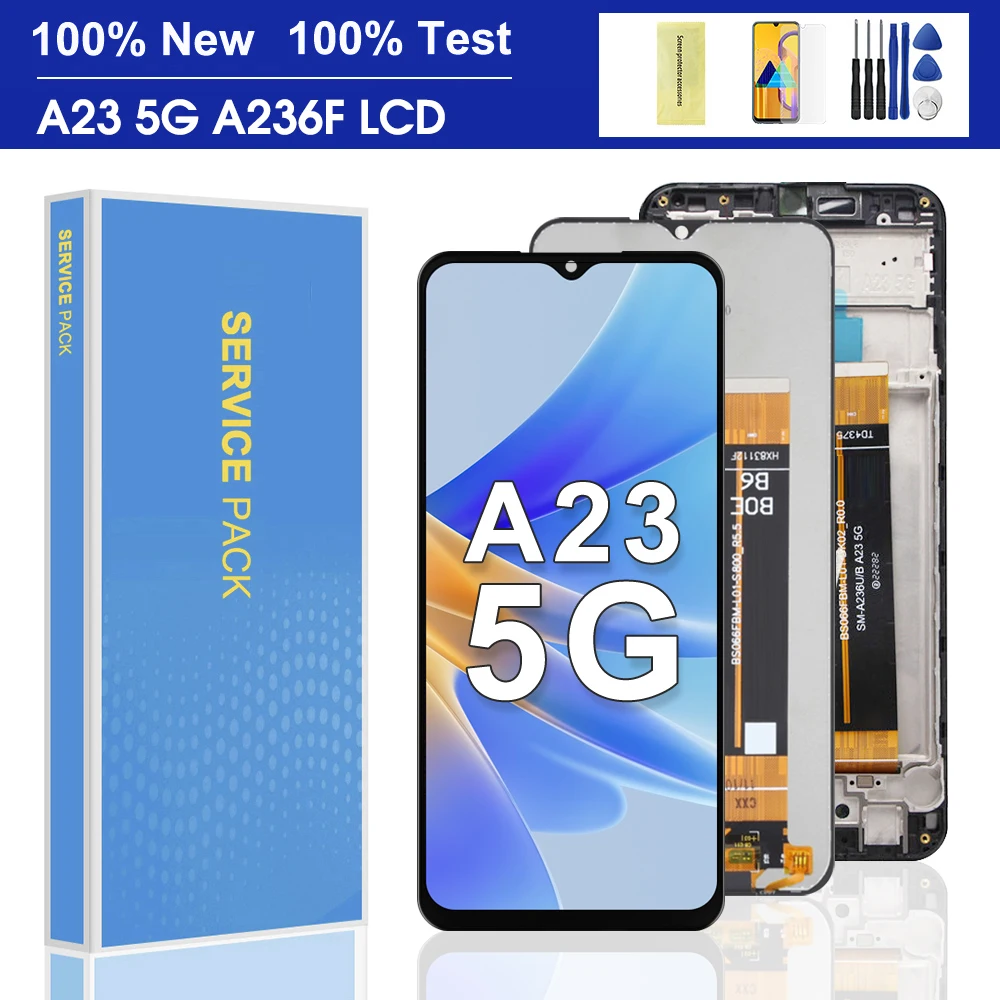 AAA Qualität Für Samsung A23 5G A236 A236B A236U LCD Display Touch Screen mit rahmen Digitizer Montage Für Samsung a236U1 Bildschirm