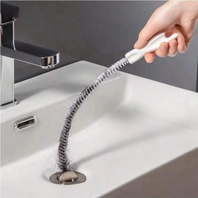 ท่อระบายน้ําผม Catcher ท่อขุดลอกแปรงยืดหยุ่นแปรงท่อระบายน้ําห้องน้ําแปรงทําความสะอาดผมสําหรับ Remover บรรเทา Auger เครื่องมือทําความสะอาด