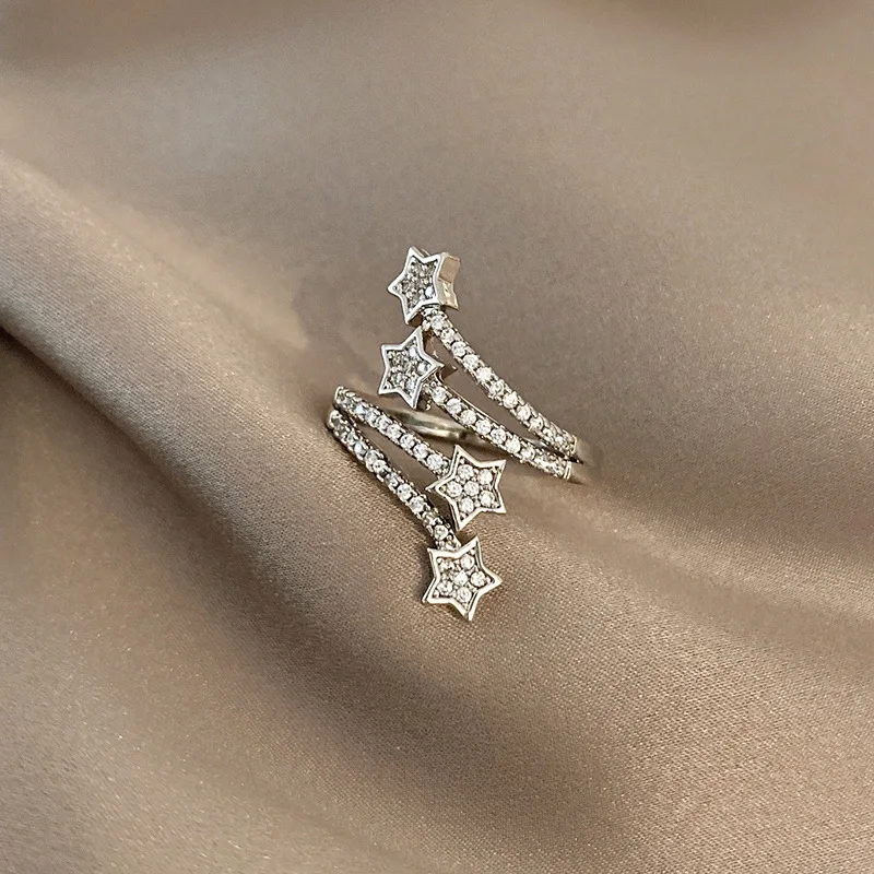 Nuevo anillo redondo geométrico exquisito coreano, anillo de dedo de circón de lujo a la moda para mujer, joyería versátil de temperamento Simple