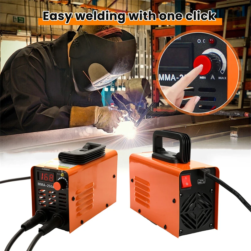 4000W MMA-250 Portable Welding Machine Inverter Arc Electric Welder Current Adjustable Compact Welding Machine EU Plug