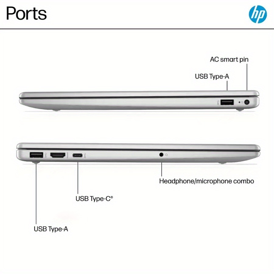HP 15.6" HD TouchScreen Business Laptop, Intel Core i3-1315U, 32GB DDR4 RAM, 2TB SSD, Wi-Fi 6, Windows 11 Home, Natural Silver