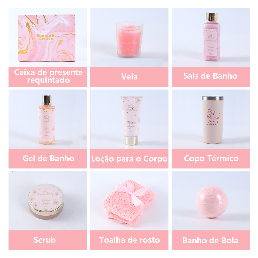 Romantic Crown 9pcs Kit De Spa, Prenda Para Casais, Presentes De Nata Dia dos Namorados