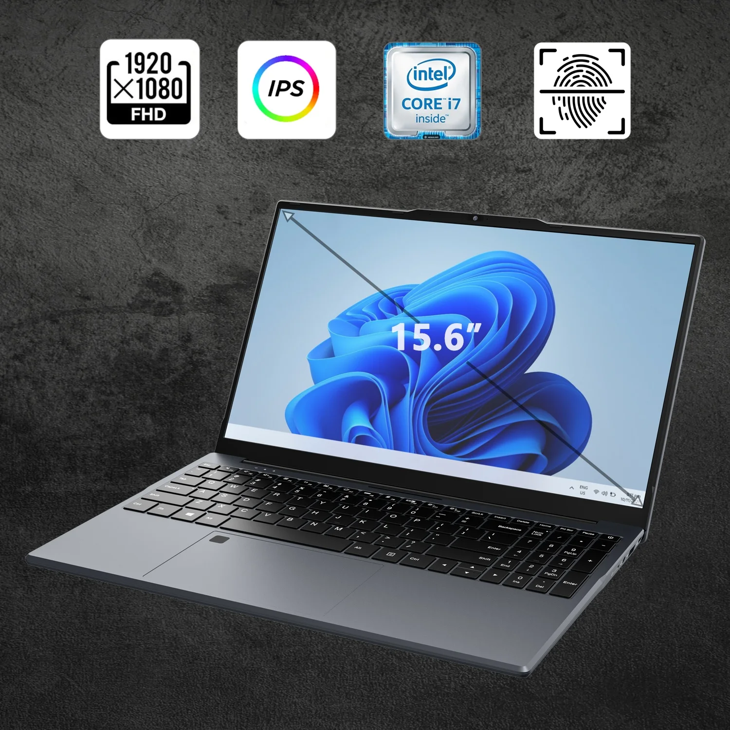 Laptop portatile da 15,6" SSD Intel i7-6500U 16 GB Ram 1 TB / 512 GB Notebook Windows 11 Gamer Office Retroilluminato Fingerpri Wifi Computer