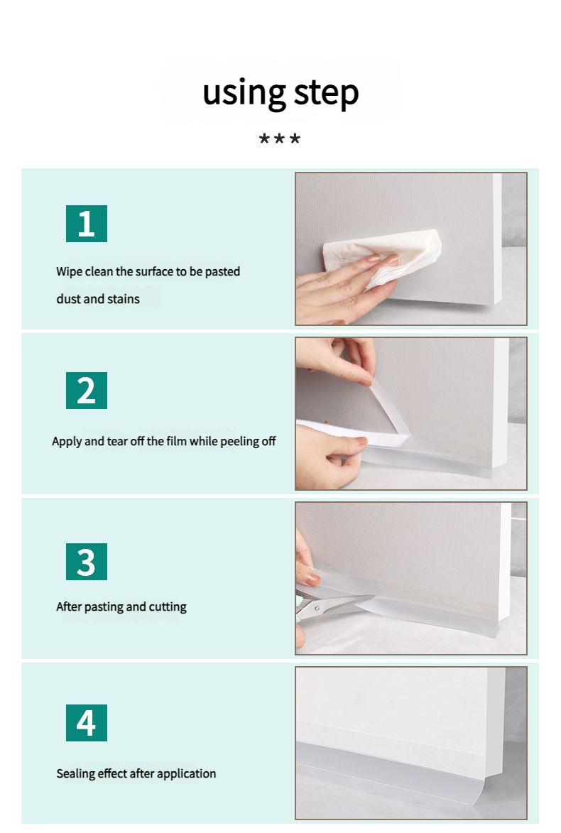 3M/5M Door Bottom Seal Strip Weather Window Rubber Seal Weatherstrip Windproof Dust Self Adhesive Door Windshield Sealing Tape