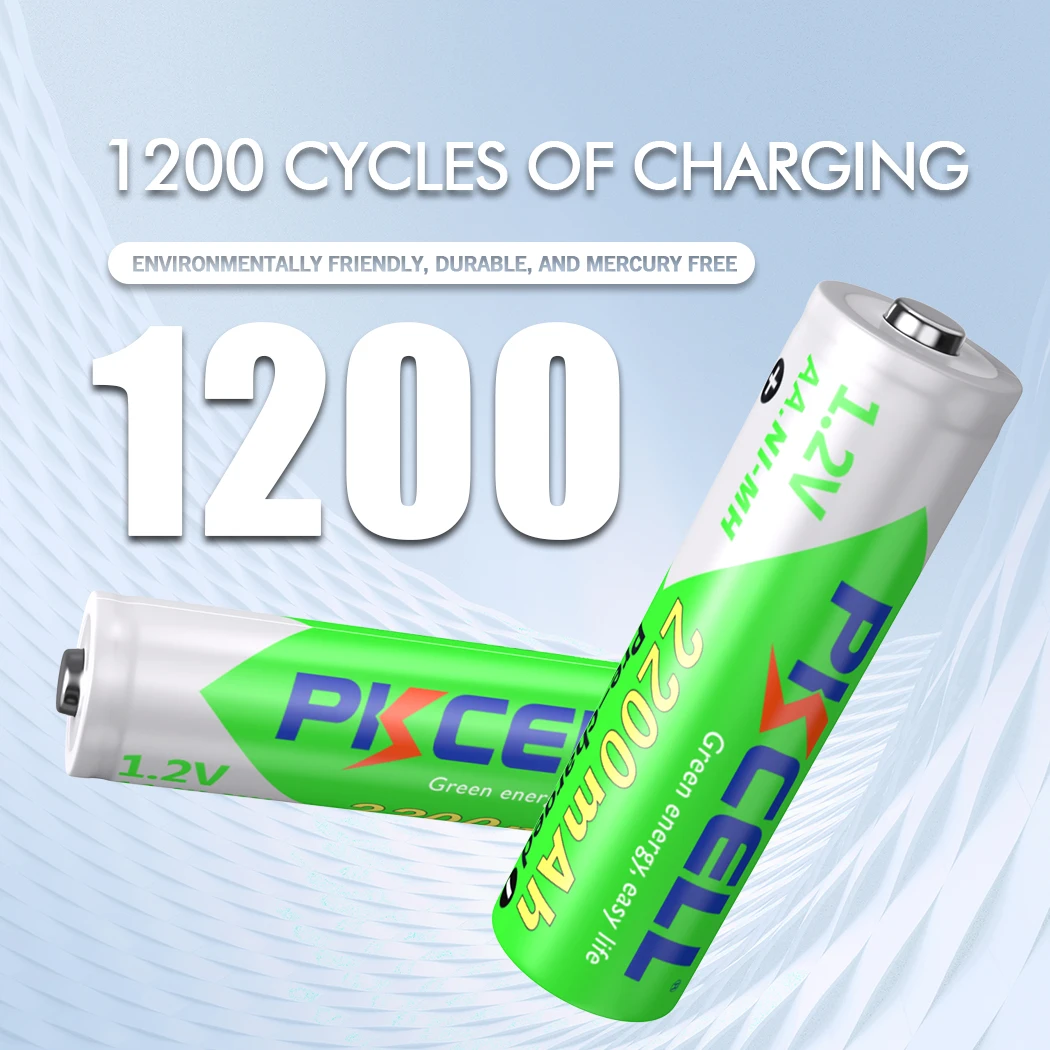 10 Chiếc PKCELL AA 2200MAH 1.2V NIMH Aa Pin Sạc 2A Precharge LSD Pin Ni-MH Cho Máy Ảnh đồ Chơi