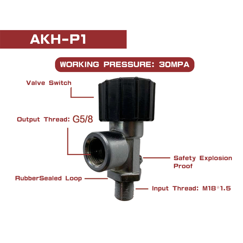 ACECARE M18*1.5 High Pressure Valves 30Mpa For Scuba Diving Fire Safety