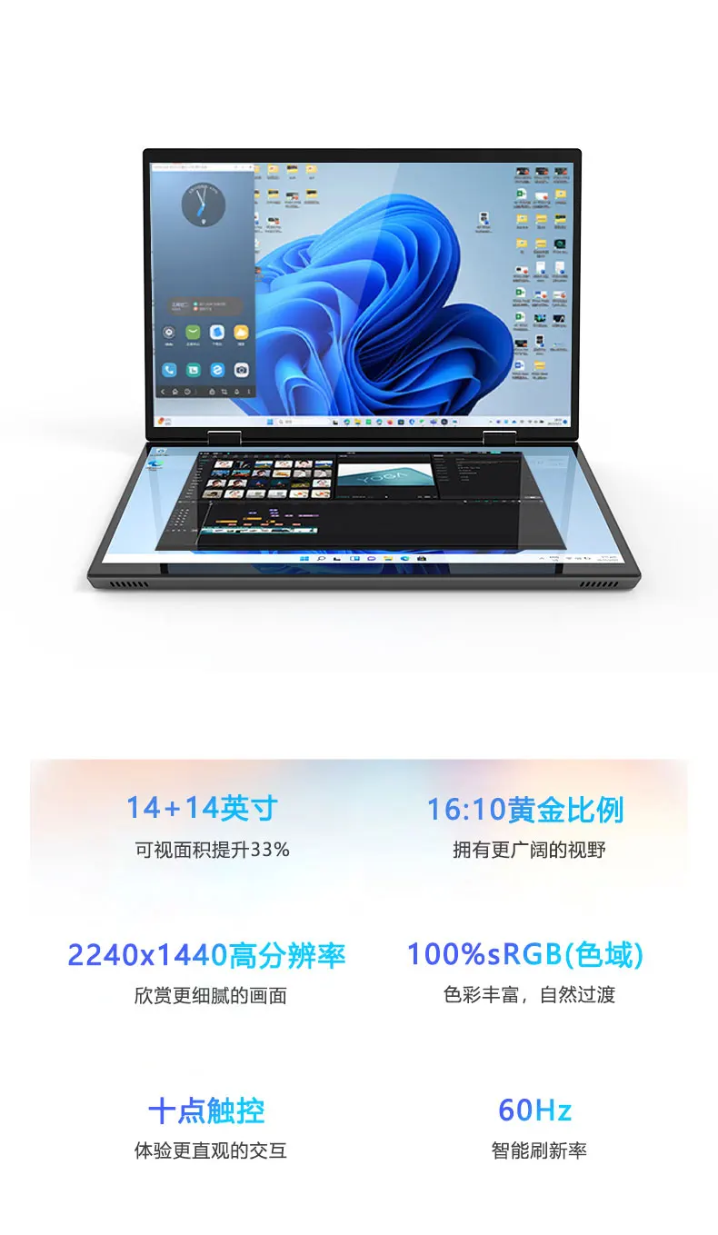 2024 Oem Tablet Laptop 2 In 1 Intel Processor N-Serie N100 Computer Zakelijke Laptop Yoga Dual Touch Screen Ddr5 16Gb Notebook