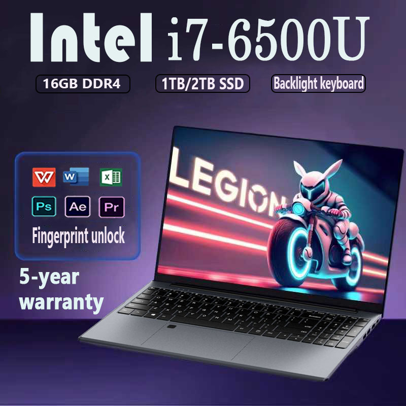 15.6 "Draagbare Windows 11 Laptop Intel Core I7 6500u Computer Pc Gamer Vingerafdruk Unlock Notebook I7 Gaming Laptops Backlight