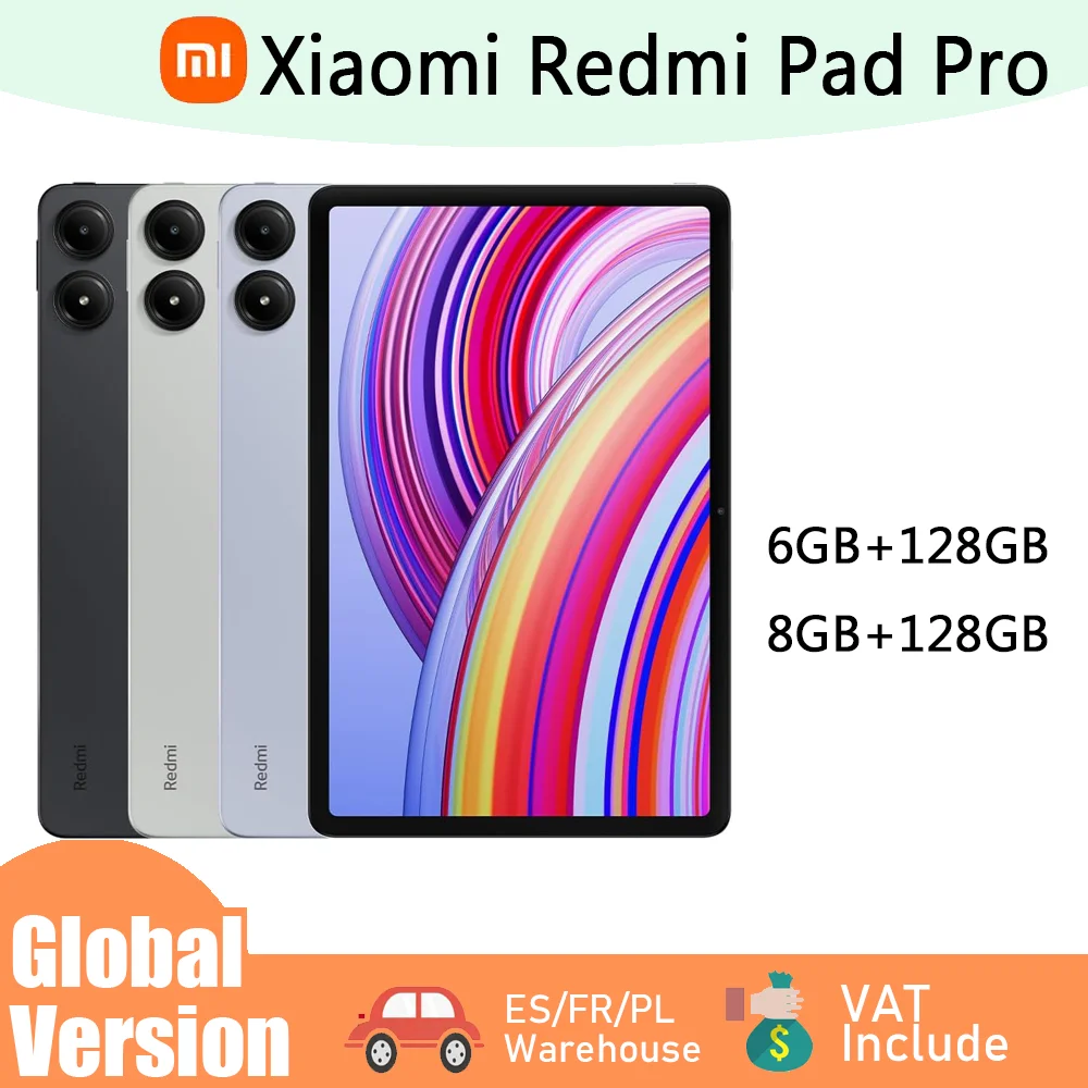 Xiaomi Redmi Pad Pro 8+ 256GB Mi Tablet Pantalla 12.1 Pulgadas Batería 10000mAh Cámara Trasera 8MP Tiempo de Espera hasta 33,9 D