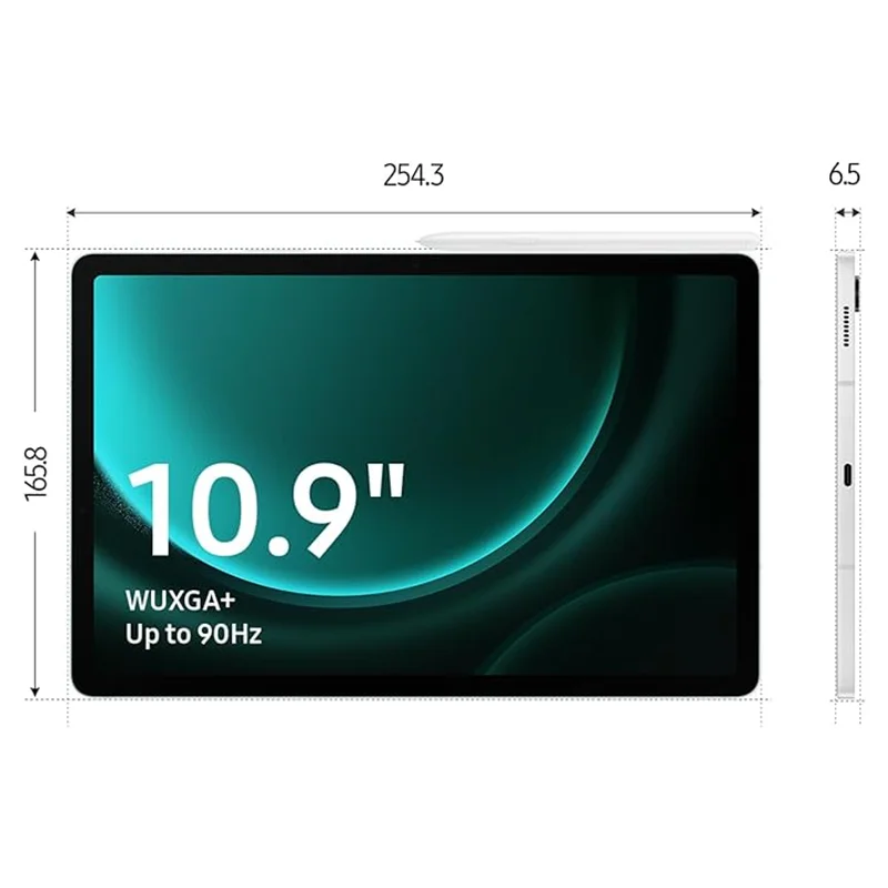 Samsung galaxy tab s9 fe 6gb 128gb wifi tablet 10.9 "display 90 hz tela ip68 classificação 8000mah bateria exynos 1380 com caneta s