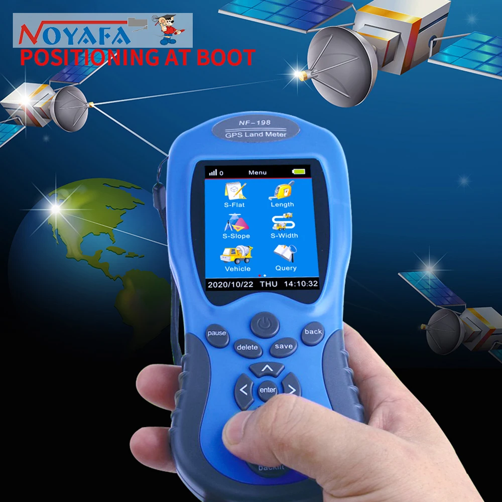 NOYAFA NF-198 GPS Mu счетчик, оборудование для наблюдения за землями, устройство для измерения землесъемки и построения зон, инструмент для измерения
