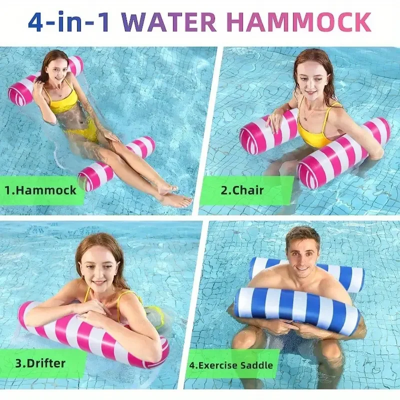 1PC Inflatable Float Hammock Floaties สําหรับผู้ใหญ่ที่สมบูรณ์แบบสําหรับ Pool Lounging ฤดูร้อนน้ําเล่นอุปกรณ์เสริม