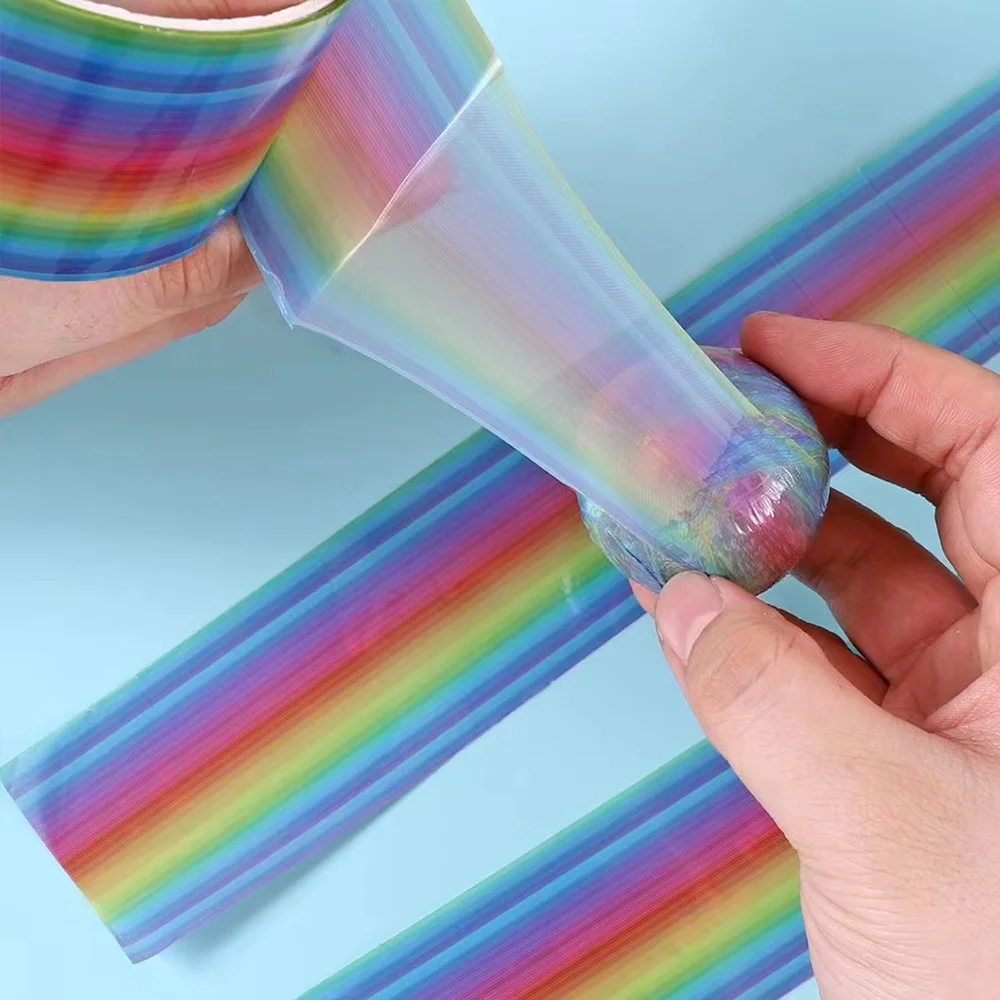 Fita adesiva de bola de descompressão diy, fitas adesivas coloridas de descompressão de brinquedos para adultos brinquedos pegajosos de natal e ano novo