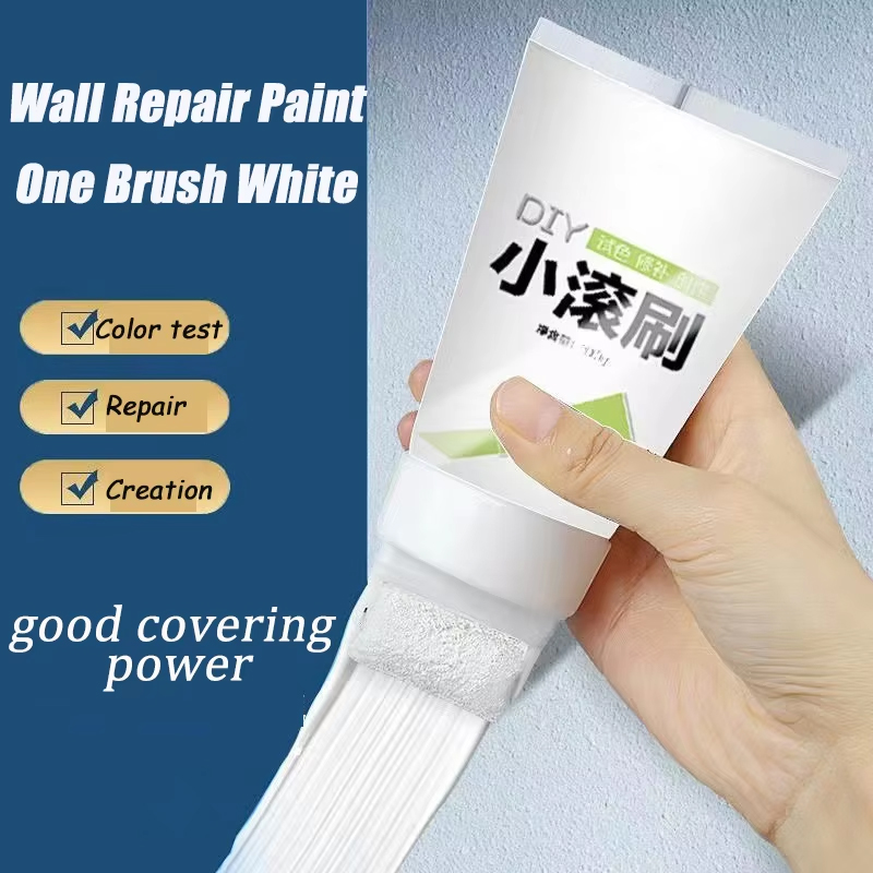 100g branco rosa parede pequena rolo escova pintura reparação de parede interior do agregado familiar graffiti reparação pintura de proteção ambiental