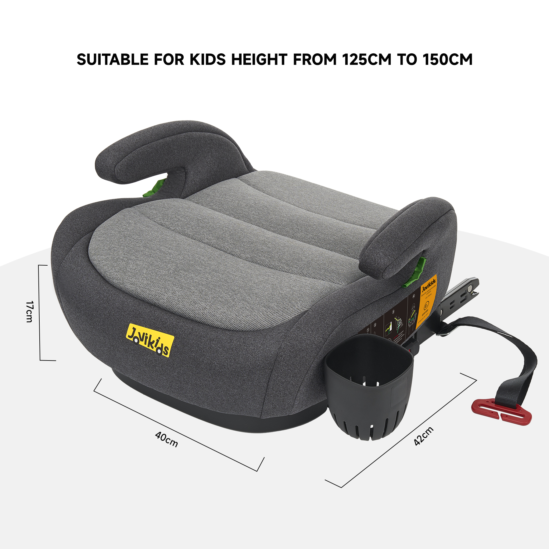 Reforço portátil Jovikids OHHO+ com suporte para copos 125-150cm