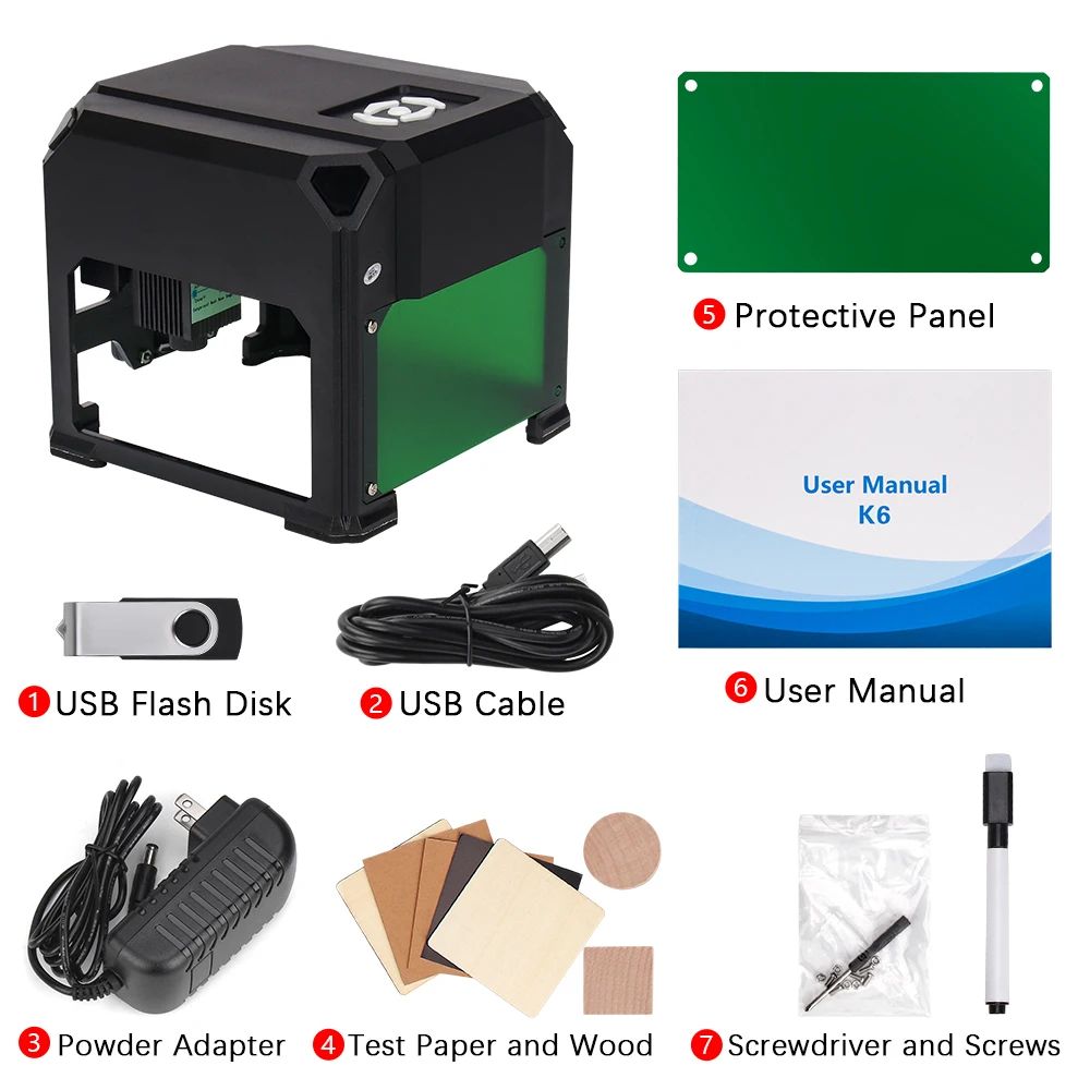 Mini Laser Engraver 3000mw CNC Engraving Machine With Wireless Bluetooth Desktop Printer Plastic Woodwork Machine