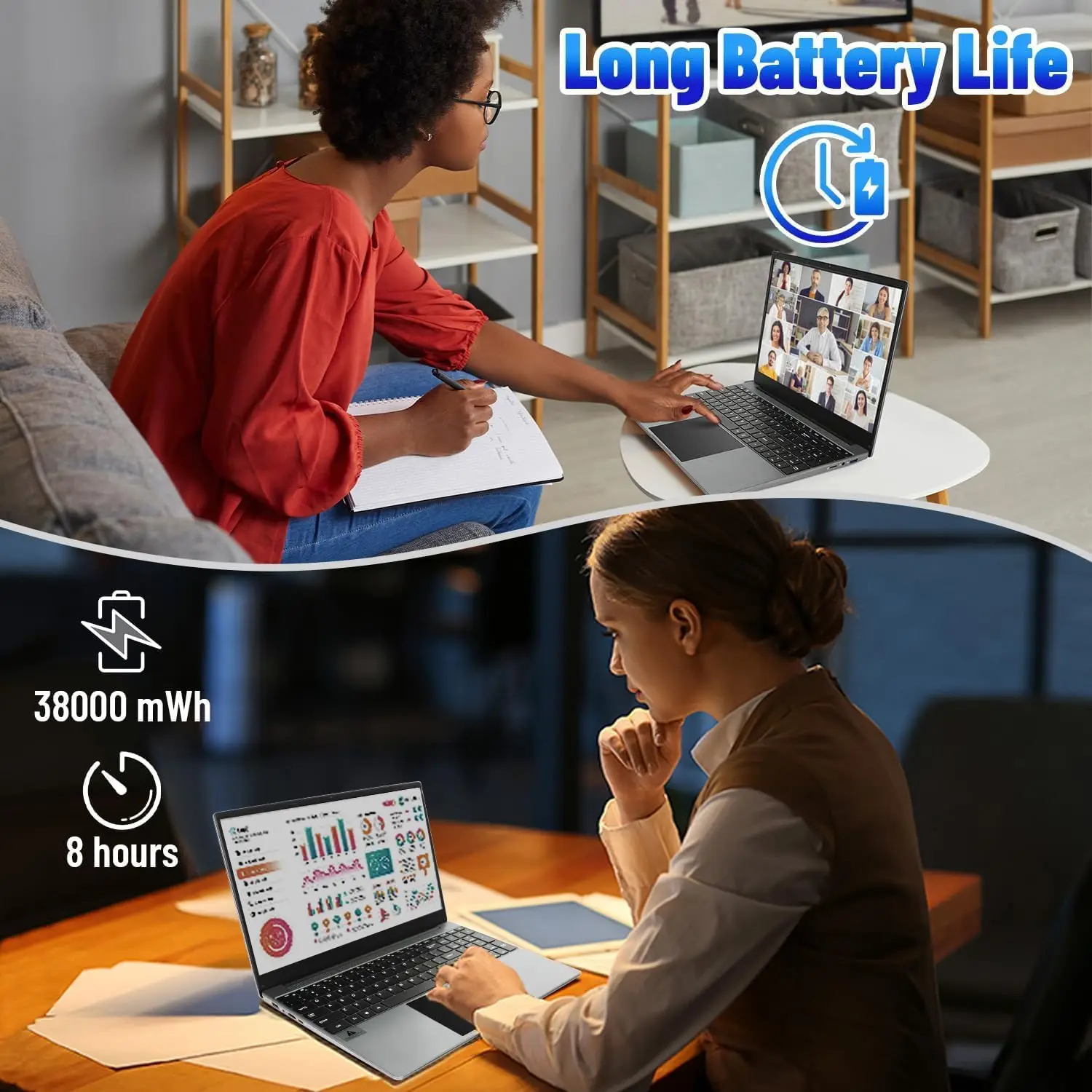 15.6 Inch Laptop Windows 11 Notebook 16G RAM 512GB SSD Quad-Core Intel Celeron N5095 Processors 1080P IPS FHD Laptop Computer