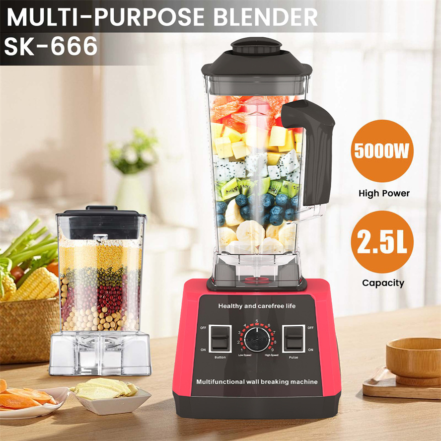 5000W 9 velocidades pesado devido liquidificador comercial processador de alimentos estacionário biscoitos de gelo para compras espremedor de alta potência