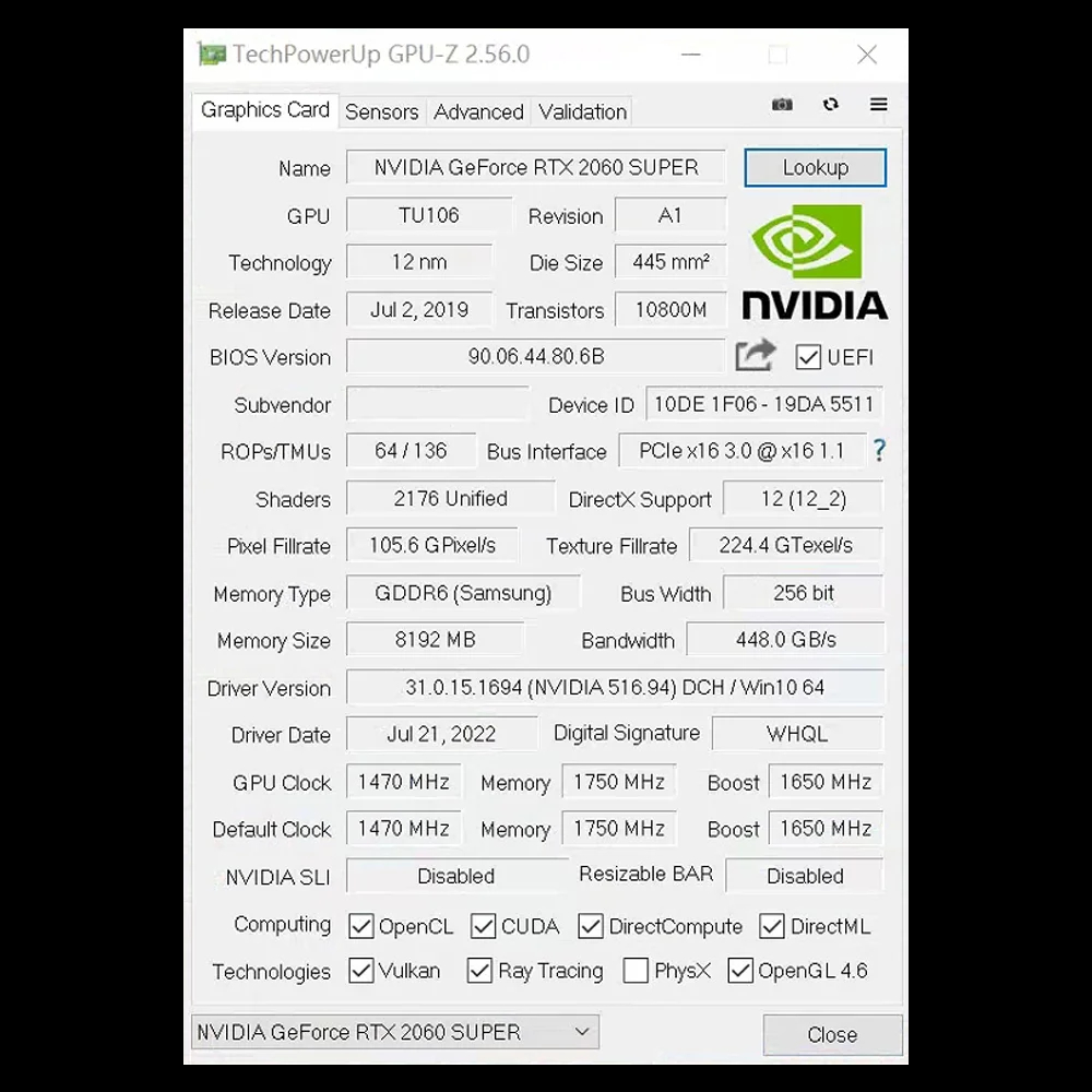 USED SOYO NVIDIA GeForce RTX2060 SUPER 8G Graphics Cards GDDR6 Video Memory HDMI DP PCIE3.0x16 Gaming Video Card for Desktop PC