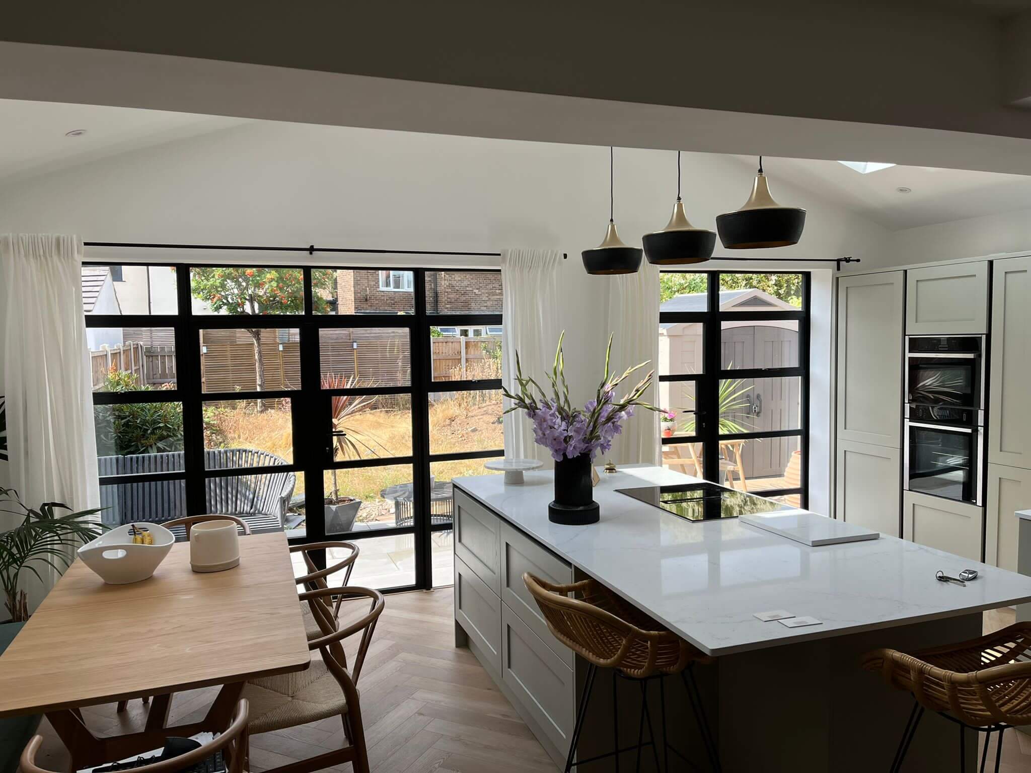 DN-Porta de batente francesa moderna, porta de casa, vidro temperado, balanço de alumínio, branco, marrom, interior