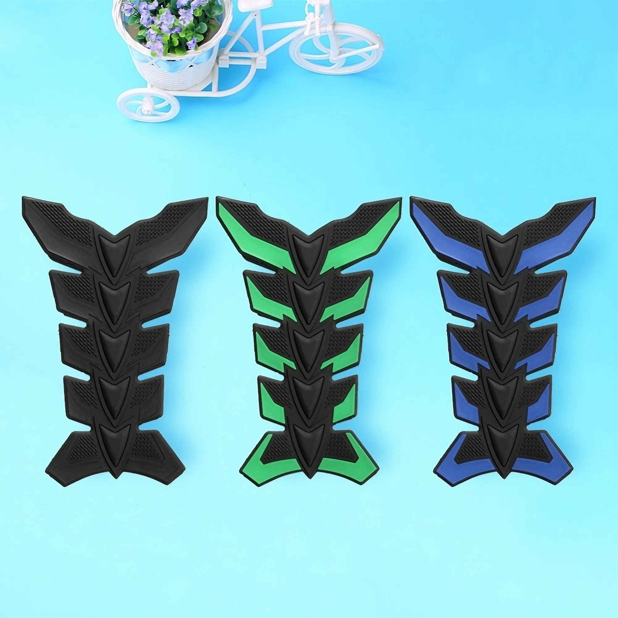 Motorcycle Oil Tank Stickers Car-styling 3D Carbon Fiber Motorcycle Tank Pad Tankpad Protector Sticker Fish Bone Style