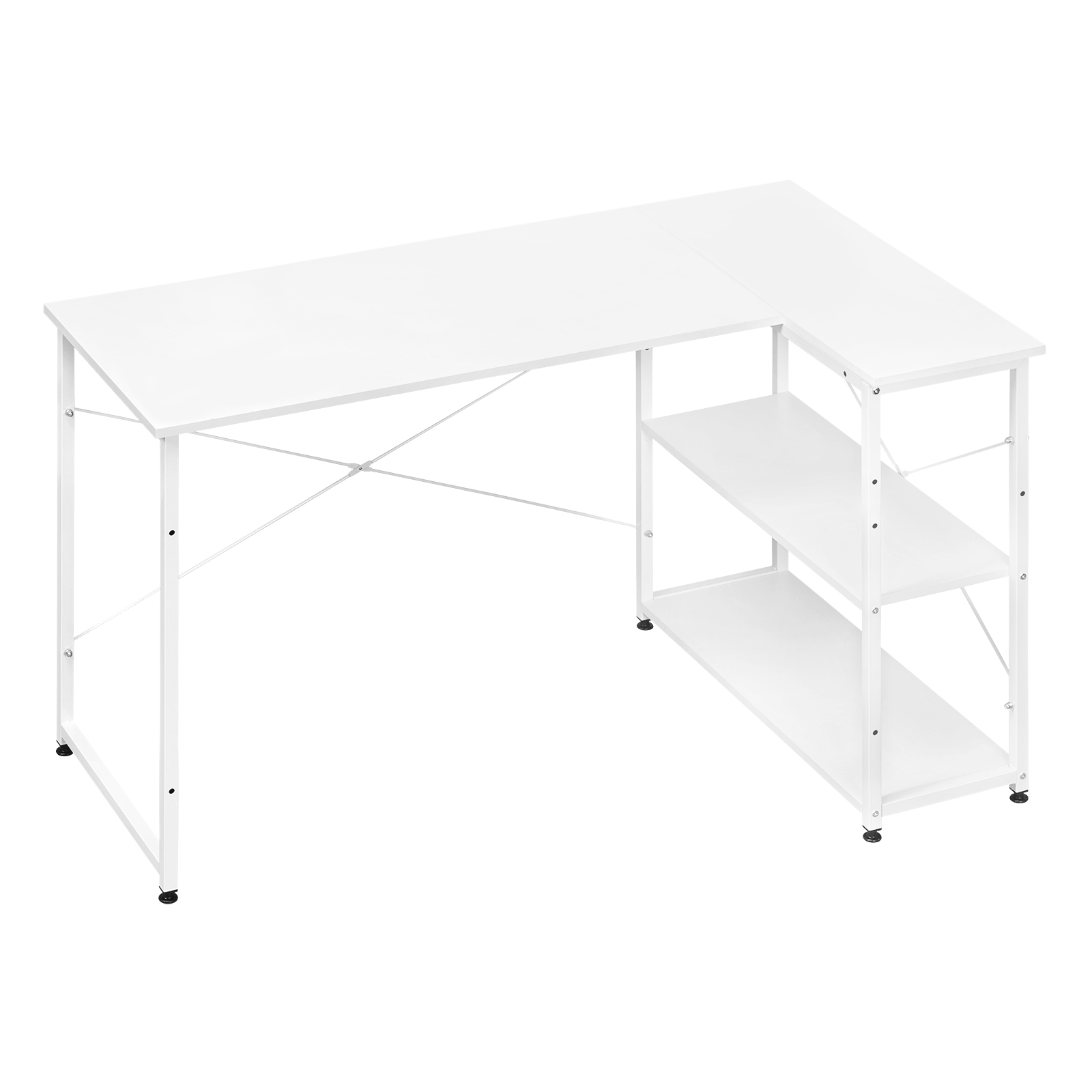 L-förmiger Büroschreibtisch, Computertisch, 120 x 72,5 x 72 cm, Ecktisch mit umkehrbarem Regal, Stauraum für Wohnzimmer, Schlafzimmer, Arbeitszimmer